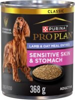 Purina Pro Plan Sensitive Skin & Stomach Wet Dog Food, Classic Lamb & Oat Meal Entree - 368 g Can (12 Pack) - Image 2
