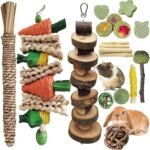Rabbit Chew Toys, Natural Bunny Chew Toys, Hamster Chew Toys Set, Small Pets Teeth Care Molar Exercise Bunny Toys for Rabbits, Guinea Pig, Hamster and Other Small Animals (19PCS) - Image 2