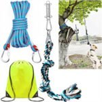 Rotable Spring Flirt Pole for Dog with Cotton Rope Toy & a 16ft Cable for Medium/Large Dogs，Pull & Tug of War Hanging Exercise Toy for Pitbull (Rotable Spring Flirt Pole) - Image 2