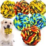 SHARLOVY Dog Chew Toys for Aggressive Chewers, Dog Balls for Large Dogs, Heavy Duty Dog Toys with Tough Twisted, Dental Cotton Dog Rope Toy for Medium Dogs, 6 Pack Indestructible Chew Toys - Image 2
