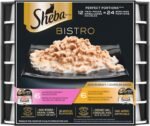 SHEBA Bistro Perfect PORTIONS Cat Food Wet Adult, Cuts in Gravy Chicken in Alfredo Sauce and Salmon in Creamy Sauce Entrée Variety Pack, (12) 75g Trays - Image 2