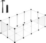 SONGMICS 20 Panels Pet Playpen with Floor, Small Animal Playpen, Pet Fence Indoor, DIY Plastic Enclosure for Guinea Pigs, Bunny, Hamsters, Hedgehogs, 49.2 x 24.8 x 16.5 Inches, White ULPC001W01 - Image 2