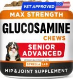 Senior Advanced Glucosamine for Dogs - Small + Large Breeds -Omega-3 Fish Oil - Chondroitin, MSM- Soft Chews for Older Dogs - Bacon Flavor - 120Ct - Image 2