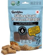Skin & Coat Organic Dog Treats - Peanut Butter - Natural Supplements for Allergy, Dry & Itching Skin - With Kelp, Flaxseed & Sophora Japonica | Vet Approved, Made in Canada, Non-GMO - 170g (Pack of 1) - Image 2