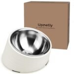 Slanted Small Cat Food Bowl 0.5 Cup, 15° Tilted Stainless Steel Mini Dog Puppy Food Bowl, Non-Slip & Non-Spill Small Kitten Pet Feeder with Elevated Detachable Melamine Stand, Easy to Get Food - Image 2