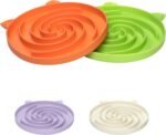 Slow Feeder Cat Bowl, Easy to Clean Silicone Bowl, Ideal for Dry and Wet Food (Orange and Cyan) - Image 2