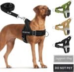 SlowTon No Pull Dog Harness and Leash Set for Large Medium Dogs, Soft Padded Adjustable Dog Vest, Reflective Tactical Military Dog Harness 5.9 Ft Dog Leash Anti-Twist Pet Lead (Black,L) - Image 2