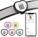 Smart QR Code & NFC Pet ID Tag – Personalized Silent Dog Name Tag with Modifiable Emergency Contact, Waterproof Silicone Slide on Design, Online Profile, 1 Piece (Black), CA - Image 2