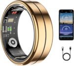 Smart Ring Health Tracker, Health Rings for Women & Men, Long-Lasting Battery Sleep Rings, Fitness & Sleep Monitor Compatible with iOS & Android, No Subscription Required (Gold, 8) - Image 2