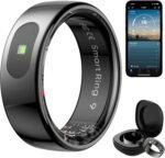 Smart Ring for Women & Men - Touch Control Health Tracker with Skin Temperature Monitoring, Sleep, Step & Exercise Tracking, Music & Video Control (Black, 10) - Image 2