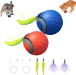 Speedy Tail 2.0 Cat Toy, 2Packs and 4 Tails Speedy Tail 2.0 Automatic Moving Cat Toys Ball, Interactive Cat Toys for Indoor Cats,Cat Toy,Two Speed Tails Adjustment (Orange + Blue) - Image 2