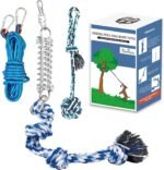 Spring Pole Rope Toys: Rope Pull & Tug of War with a Big Spring Pole Kit & 2 Strong 16ft Toys - Muscle Builder Interactive Toy for Pitbull Medium to Large Dog - Image 2