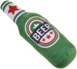 Squeak Dog Toy Soft Plush- Chew Beer-Bottle Shape Squeeze with Squeaker for Medium & Small Dog - Image 2