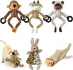 Squeaky Dog Toys,5 Pack Chew Toys,Durable Dog Chew and Cleaning Teeth Toys Plush Cute Animals No Stuffing Plush Dog Toy Set for Small Dogs - Image 2