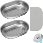 Stainless Steel Bowls and Mat Set for Automatic Microchip Pet Feeder, YOIHABV 2 Single SUS 304 Bowls and 1 Silicone Mat, Keep Food Fresh, Easy to Clean, Protect Cat Feeder - Image 2