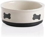 Sweejar Dog Bowl with Bone Pattern, Ceramic Dog Food Dish for Puppy and Cat, Porcelain Pet Bowl for Food and Water 15 oz (Beige) - Image 2