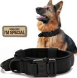 Tactical Dog Collar, Military Nylon Dog Collar Thick with Handle Dog Collars Adjustable Heavy Duty Metal Buckle for Dog Training (Black, M) - Image 2