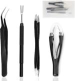 Tick Remover 4 in 1 Tick Remover Tool Premium Stainless Steel Black Tick Remover Tweezers Tick Remover Tools Set for Pet Dog Cat and Human with Storage Box - Image 2