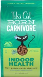 Tiki Cat Born Carnivore Indoor Health, Trout & Menhaden Fish Meal, Grain-Free Baked Kibble to Maximize Nutrients, Dry Cat Food, 6 lbs. Bag - Image 2