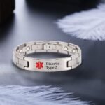 Titanium Medical Alert Bracelet for Men ID Bangle Personalised 22CM/14MM - Image 2