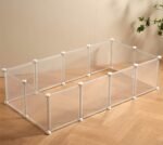 Transparent Clear Small Animal Playpen, Guinea Pig Cages, Puppy Dog Pet Rabbit Bunny Indoor Outdoor Fence Pen Enclosure, White Plastic Playpen,12 X 12 Inch, Panels - Image 2