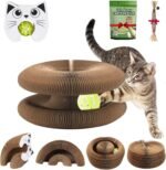 Twisty Paws Interactive Cat Toy, Magic Organ Kitten Scratching Board, Foldable Cats Toys for Indoor, Kitty Scratcher Cardboard Set with Ball, Dental Sticks, Silvervine Chew Stick - Pet Adventure Toy - Image 2