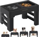 URPOWER 2-in-1 Elevated Slow Feeder Dog Bowls with No Spill Dog Water Bowl 4 Height Adjustable Raised Dog Bowl Non-Slip Dog Food and Water Bowls with Stand for Small Medium Large Dogs, Cats and Pets - Image 2