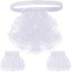 Victorian Lace Jabot Cuffs Set Colonial Lace Ruffle Collar Cuffs Steampunk Accessory for Judge Pirate Costume Cosplay - Image 2