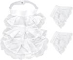Victorian Lace Jabot Cuffs Set White Colonial Lace Jabot Cuffs Collars Victorian Steampunk Chiffon Neck - Image 2