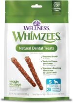 WHIMZEES WHZ324 Natural Grain Free Dental Dog Treats, Veggie Sausage, Bag of 28 Small - Image 2