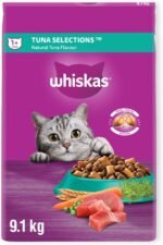WHISKAS Adult Dry Cat Food - Tuna Selections Flavour, 9.1 kg Bag - Image 2