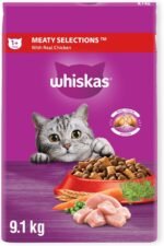 WHISKAS Meaty Selections Adult Dry Cat Food with Real Chicken, 9.1 kg (Pack of 1) - Image 2