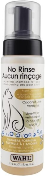 Wahl Canada No Rinse Cat Shampoo, Soothes Irritated Skin and Relieves Itching, Cat Shampoo, Waterless Shampoo for Cats, Plant Derived, Paraben Free, Waterless, Foam Dispenser, 210ml - Model 58349 - Image 2