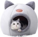 Warm Cat Bed Cat Cave with Removable Washable Cushioned Pillow Kitten Nest Cute Cat Head Shape House for Cats Puppy Small Dogs - Image 2