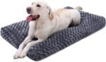 Washable Plush Dog Bed Crate Mat, Deluxe Soft Pet Cushion Pad with Anti-Slip Bottom, Thick Cozy Kennel Mattress for Large Medium Small Dogs and Cats(Dark Grey, 102Lx68Wx10H cm) - Image 2