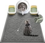 WePet Cat Litter Box Mat, Kitty Premium PVC Pad, Durable Trapping Rug, Phthalate Free, Urine-Resistant, Scatter Control, XXL 120 x 90 cm, Grey - Image 2
