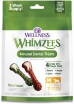 Whimzees Natural Grain Free Long Lasting Dental Dog Treats, Daily Use Packs, Medium Brushzees Bag of 7 - Image 2