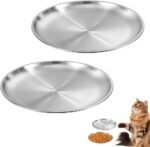 Whisker Fatigue Relief Cat Bowls - 2 Pack Stainless Steel Shallow Food & Water Dishes for Small Pets (5.5" Diameter) - Image 2