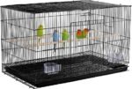 YAHEETECH 30-inch Rectangle Stackable Breeding Flight Parakeet Bird Cage for Finches Budgies Cockatiels Conures Lovebirds Canaries Parrots w/Slide-Out Tray, Black - Image 2