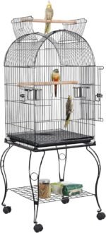 Yaheetech 59-inch H Open Top Bird Cage Metal Rolling Parrot Cage w/Stand for Parakeet Lovebirds Cockatiel Canary - Image 2