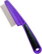 Yumflan Flea Comb with Rubber Handle, Flea and Tick Combs for Dogs & Cats, Fine Tooth Dog Comb for Grooming (Purple) - Image 2