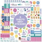 bloom daily planners Health Wellness and Fitness Planner Stickers - Variety Sticker Pack - Six Sticker Sheets Per Pack! - Image 2