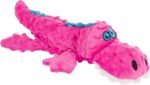 goDog 74023-98997-024 Gators with Chew Guard Technology Durable Plush Squeaker Dog Toy, Large, 1 Count, Pink (774023) - Image 2