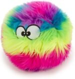goDog Q773039 FurBallz Plush Squeaker Dog Toy, Large, 1 Count, Rainbow - Image 2
