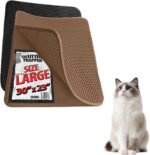 iPrimio Large Cat Litter Trapper Mat w/Urine/Waterproof Layer - Larger Holes w/Urine Puppy Pad Option - Cat Litter Mat, Light and Soft (Brown Color) - Image 2