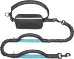 iYoShop Hands Free Dog Leash with Zipper Pouch, Dual Padded Handles and Durable Bungee for Walking, Jogging and Running Your Dog (Large, 25-150 lbs, Black) - Image 2