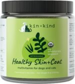 kin+kind Organic Multivitamin for Dogs & Cats - Pet Supplement for Healthy Skin and Coat - Safe, Natural Formula with Wheatgrass, Kelp, Seaweed and Coconut - Made in USA - 226.8 g (Large) - Image 2