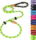 lynxking Slip Lead Dog Leash Reflective, 6 FT x 1/2" Heavy Duty Comfortable Strong Rope Leash for Large, Medium Dogs, No Pull Pet Training Leash (Light Green, Large 1/2in x 6ft-Slip Lead) - Image 2