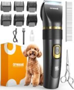 oneisall Dog Clippers, Professional Dog Grooming Clippers Kit for Heavy Coats/Low Noise with Rechargeable Cordless Shaver Trimmer for Dogs Cats, IPX7 Waterproof Pet Grooming at Home (Black) - Image 2