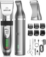 oneisall Dog Clippers and Paw Trimmer Kit 2 in 1 Low Noise Cordless Dog Clippers for Grooming Pet Hair Trimmers for Small and Large Dogs Cats Animals - Image 2